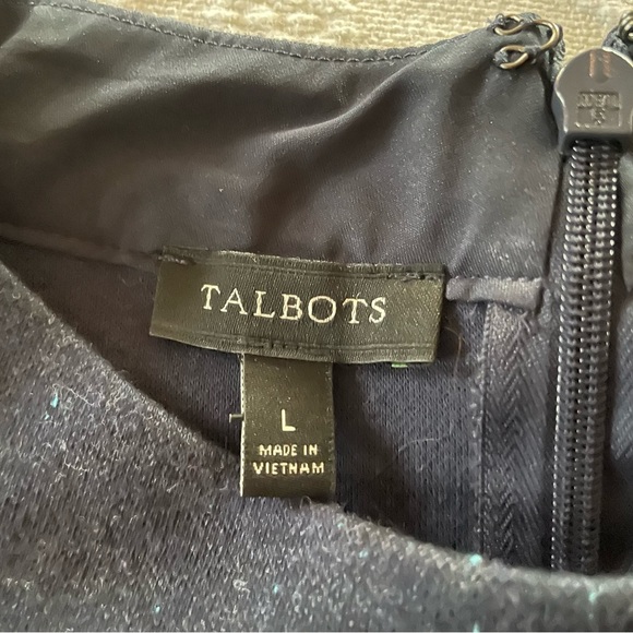 Talbots Navy Tweed Dress Sz L NWT - Picture 3 of 14